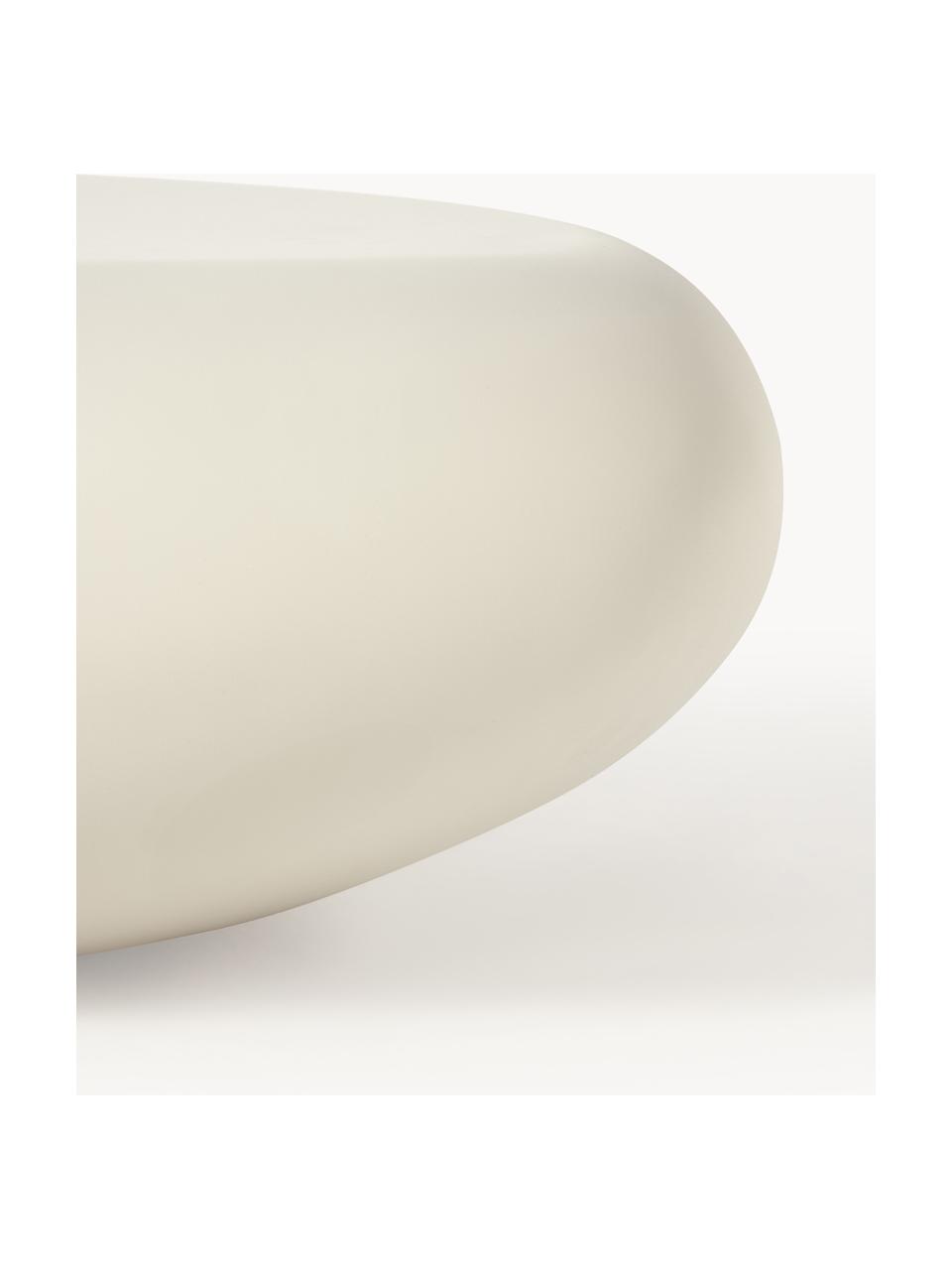 Table basse ovale en forme de galet Pietra, Plastique en fibre de verre, peint, Beige, larg. 116 x prof. 77 cm