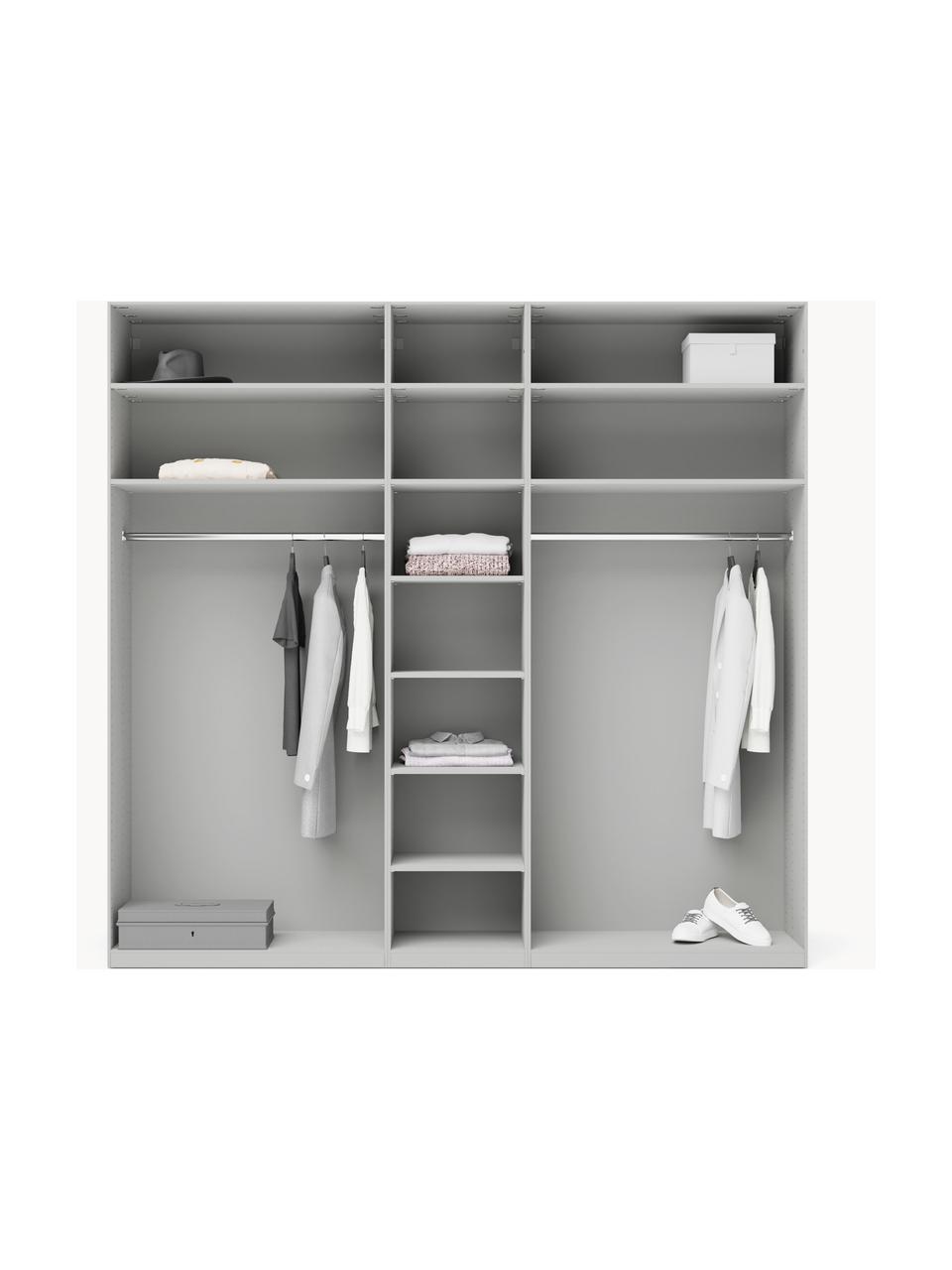 Armario modular Leon, 5 puertas (250 cm), diferentes variantes, Estructura: tablero aglomerado revest, Gris claro, Interior Basic (An 250 x Al 200 cm)