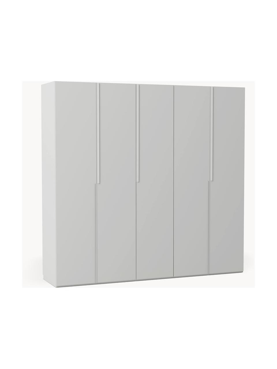 Armario modular Leon, 5 puertas (250 cm), diferentes variantes, Estructura: tablero aglomerado revest, Gris claro, Interior Basic (An 250 x Al 200 cm)