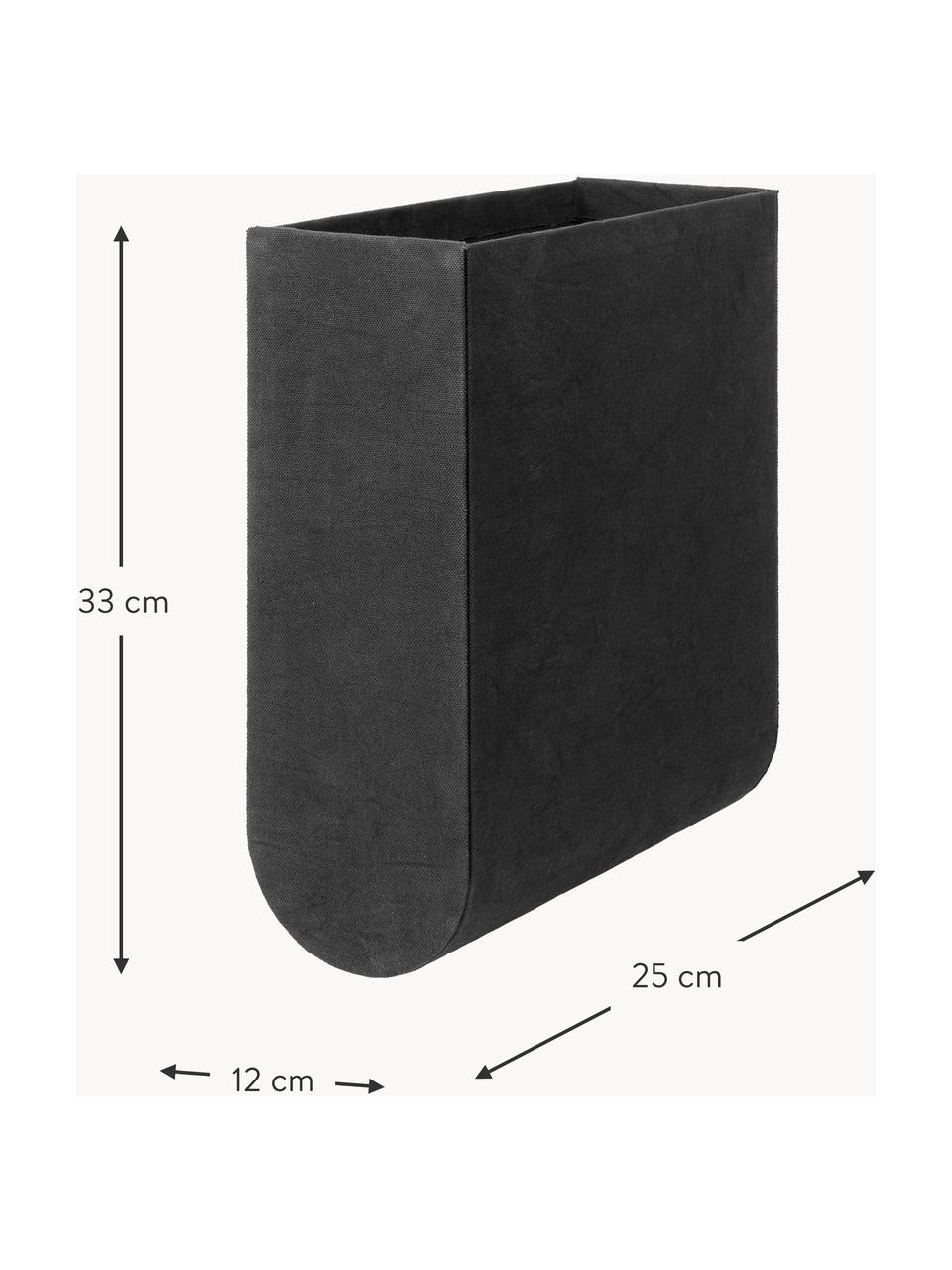 Ručně vyrobený skladovací box Curved, Černá, Š 12 cm, V 33 cm