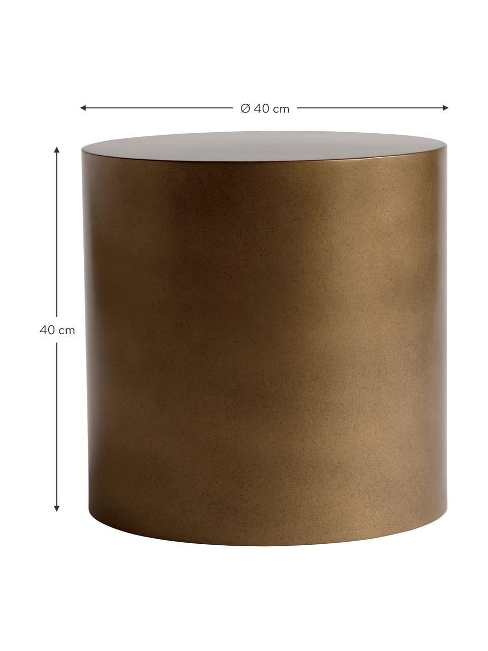 Tavolino rotondo da salotto in metallo color miele Metdrum, Metallo, Color miele, Ø 40 x Alt. 40 cm