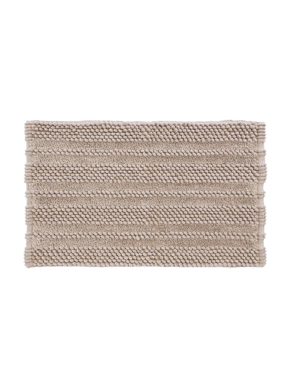 Dywanik łazienkowy z wypukłym wzorem Nea, 65% poliester, 35% bawełna, Odcienie piaskowego, S 50 x D 80 cm