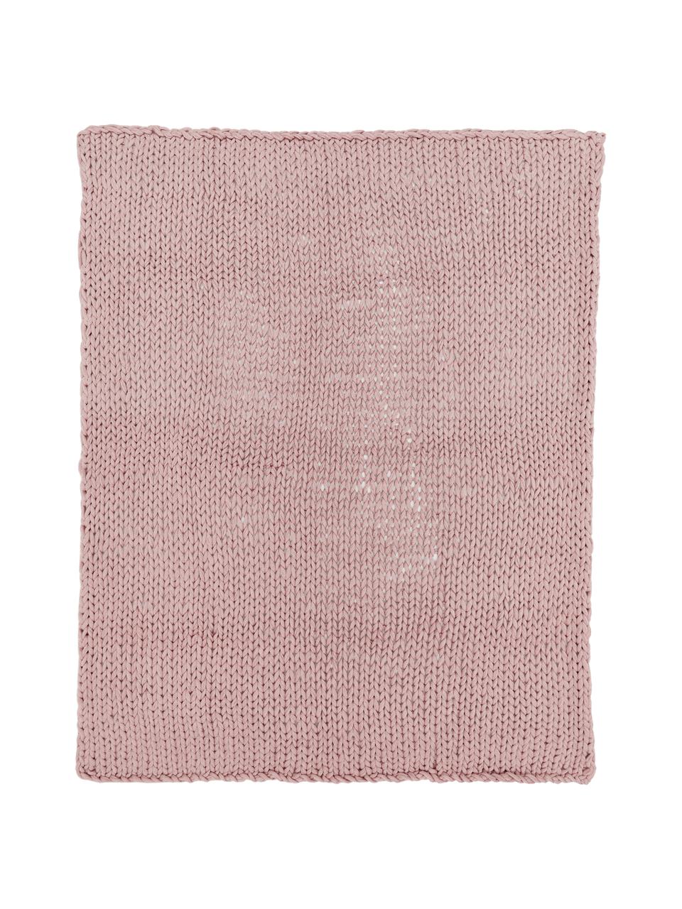 Pled z dzianiny Adyna, 100% akryl, Blady różowy, 150 x 200 cm