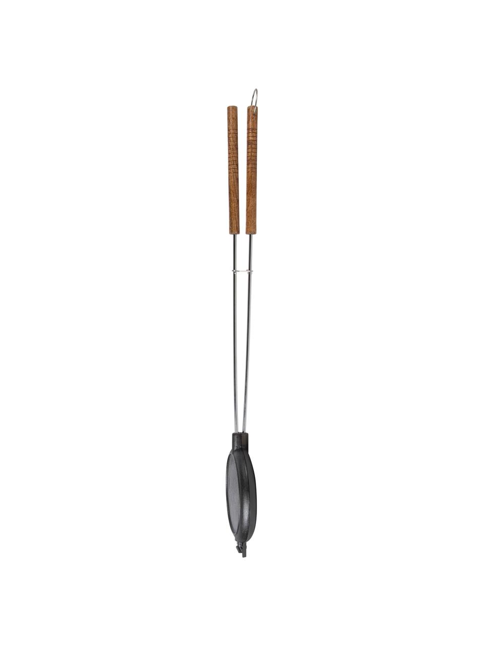 Wafelijzer Gofi met berkenhouten handvat, Zwart, berkenhoutkleurig, zilverkleurig, L 82 cm