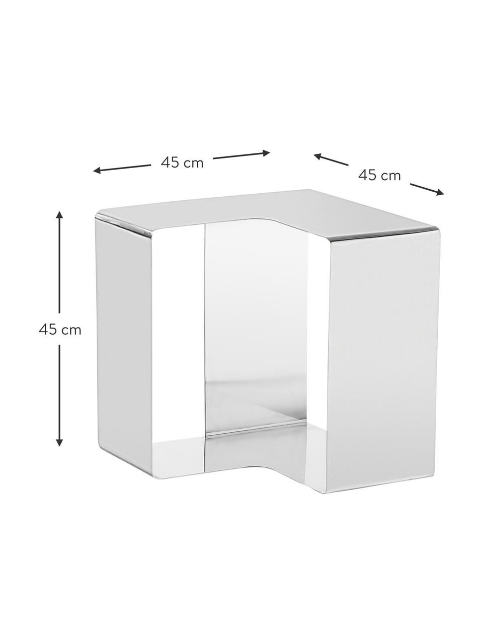 Table d'appoint en métal Eda, Métal, Couleur argentée, larg. 45 x haut. 45 cm