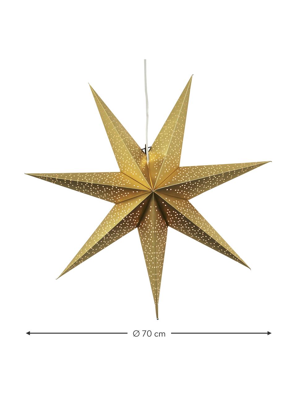 Étoile décorative en papier avec prise secteur Blinka, Doré, Ø 70 cm
