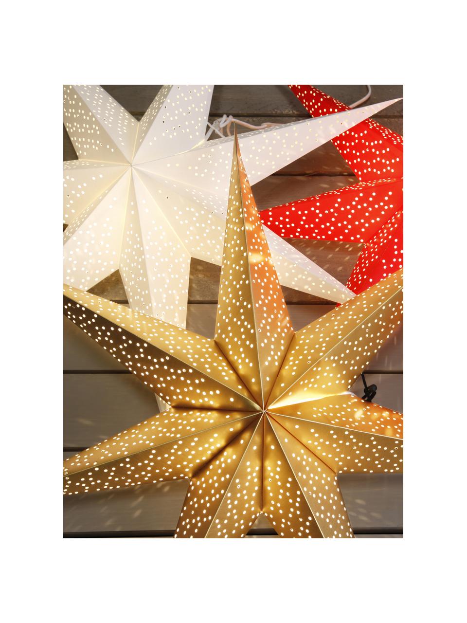 Estrella luminosa de papel Dot, con enchufe, Cable: plástico, Dorado, Ø 70 cm