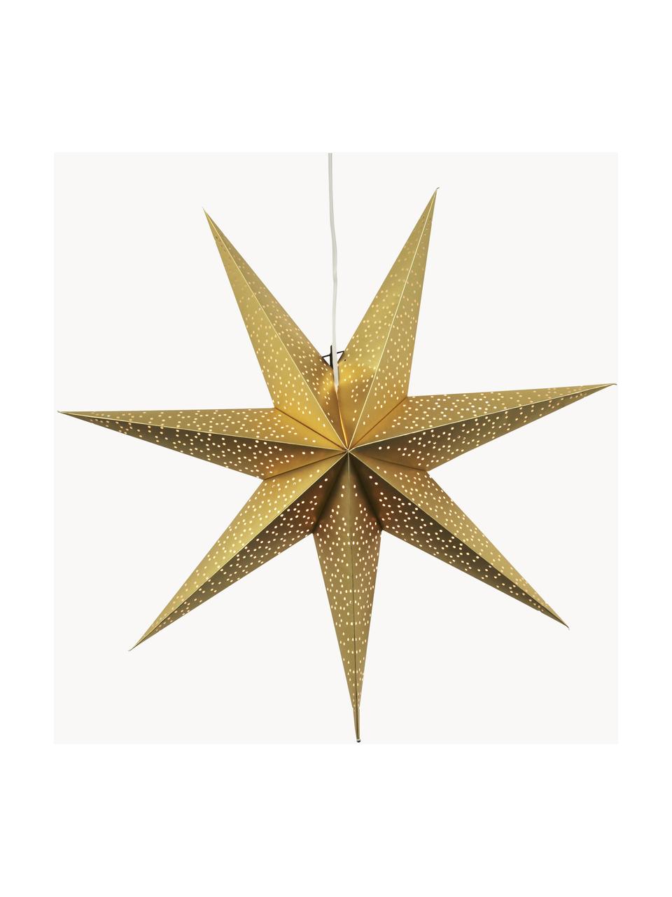 Estrella luminosa de papel Dot, con enchufe, Cable: plástico, Dorado, Ø 70 cm