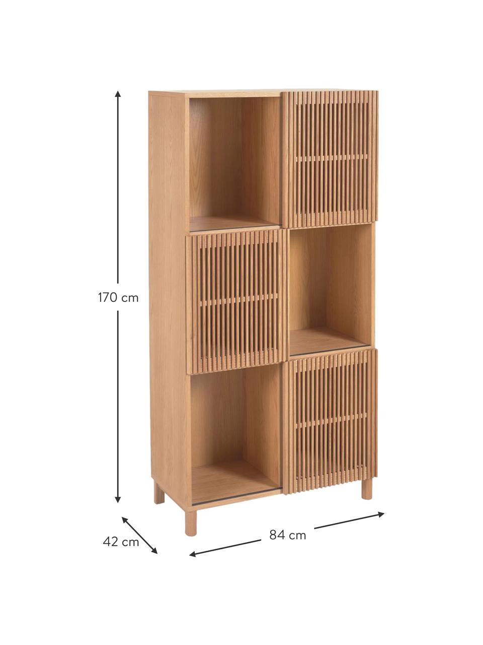 Étagère en bois de chêne Beyla, Bois de chêne, larg. 84 x haut. 170 cm