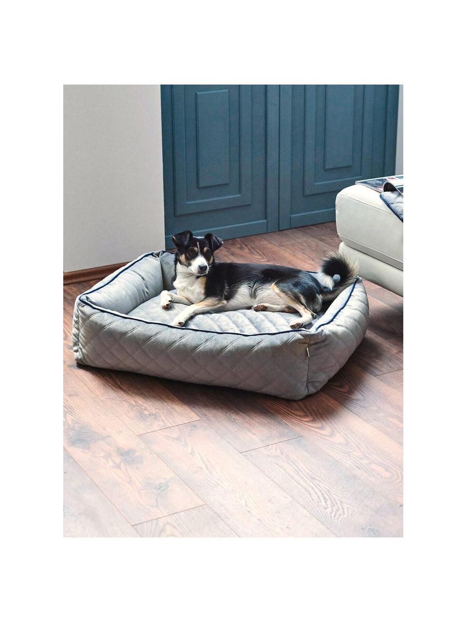 Samt-Hundebett Oxford, verschiedene Größen, Bezug: Samt (100 % Polyester), Dunkelgrau, Royalblau, B 68 x T 55 cm