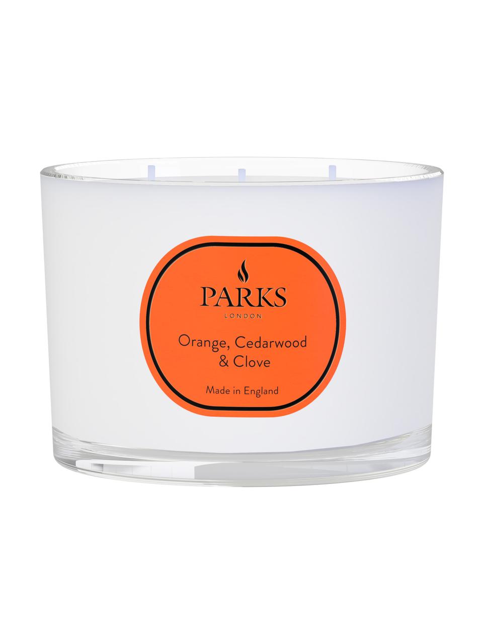 Vela perfumada de tres mechas Vintage Aromatherapy (naranja, madera de cedro y clavo), Recipiente: vidrio, Naranja, madera de cedro, clavo, Ø 11 x Al 8 cm