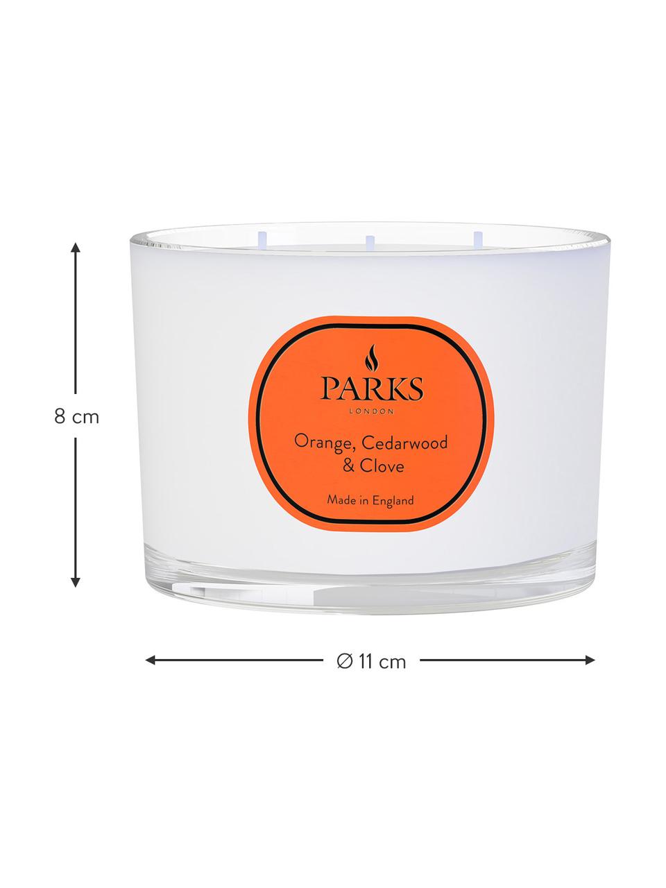 Świeca zapachowa z trzema knotami Vintage Aromatherapy (pomarańcza, drewno cedrowe & goździki), Pomarańcza, drewno cedrowe, goździk, Ø 11 x W 8 cm