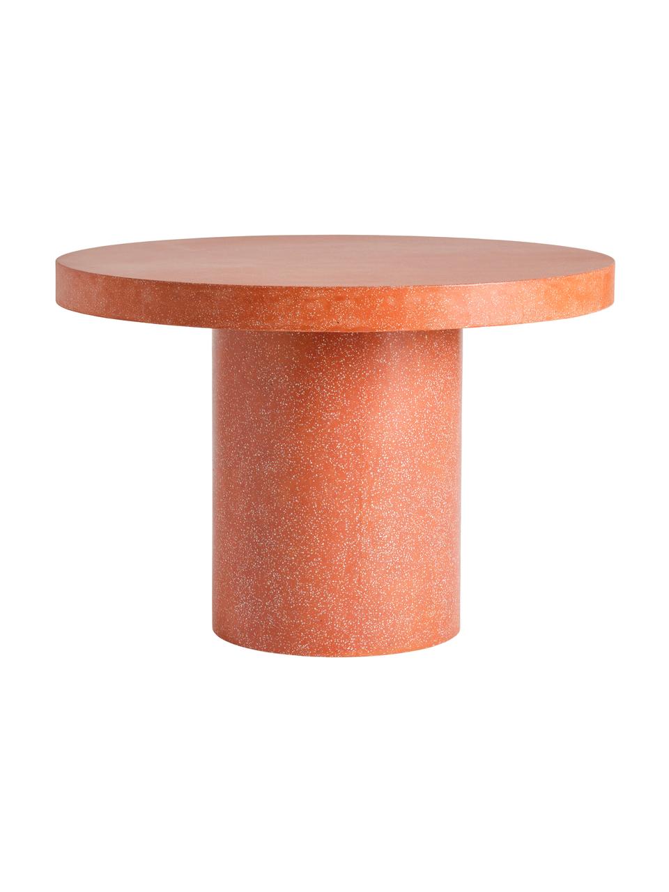 Mesa de jardín redonda de terrazo Frida, Ø 110 cm, Fibra de cemento, Naranja, blanco, Ø 110 x Al 76 cm