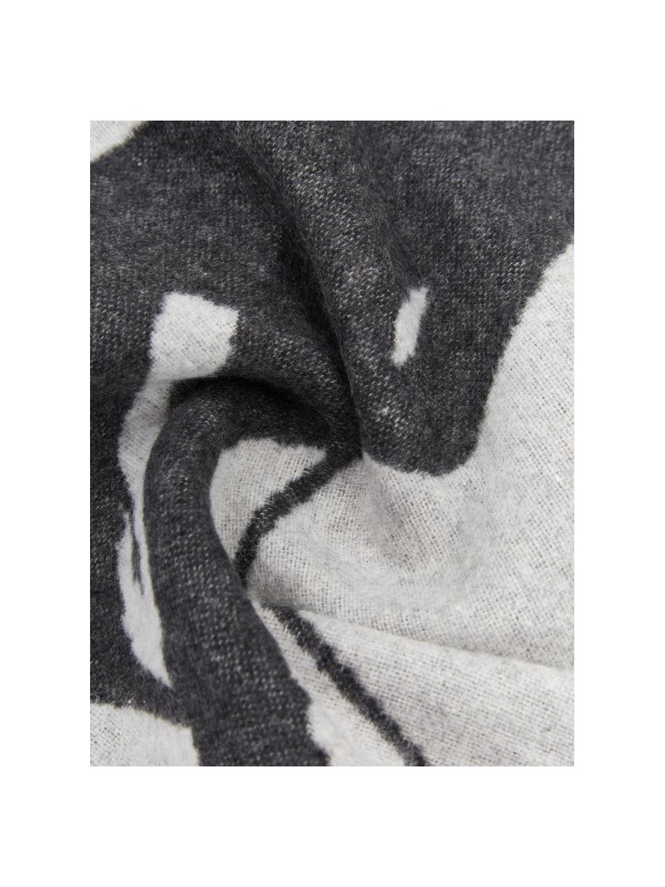 Funda de cojín Skiers, 85% algodón, 15% poliacrílico, Gris claro, gris, An 50 x L 50 cm