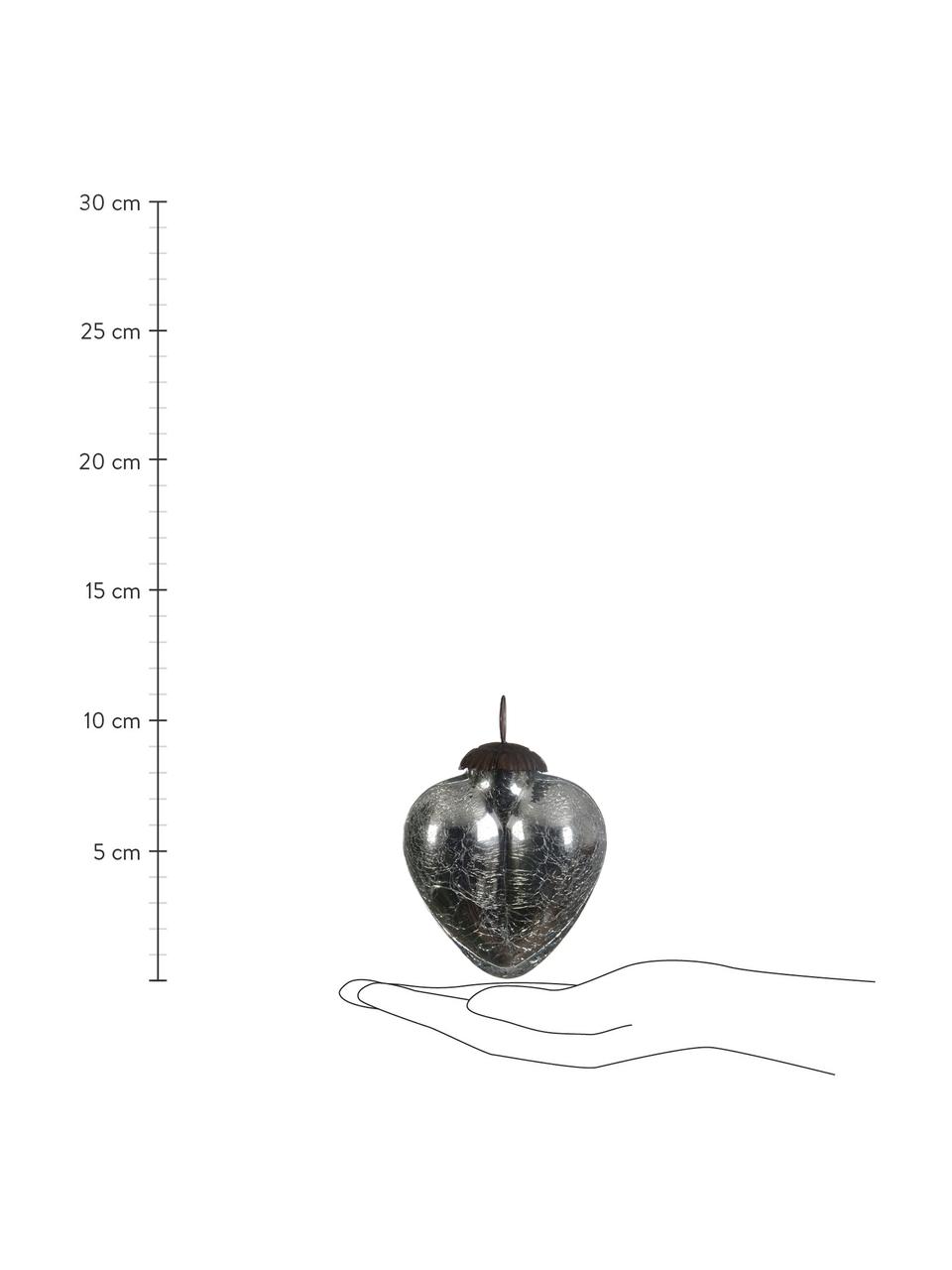 Baumanhänger Craquele, Glas, Grau, Ø 8 cm