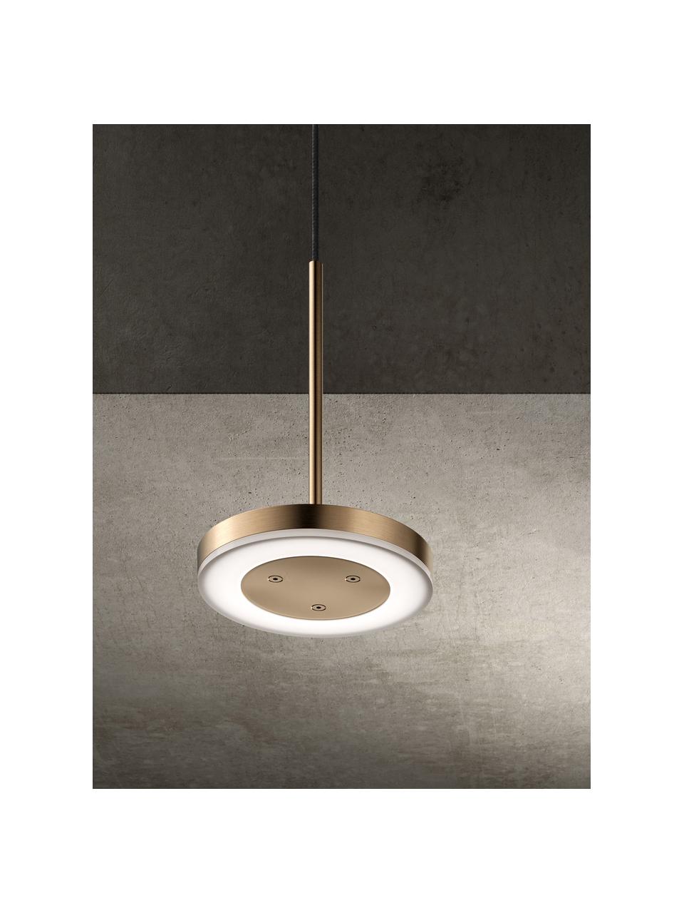 Kleine LED hanglamp Bella, Goudkleurig, donker, Ø 10 x H 14 cm
