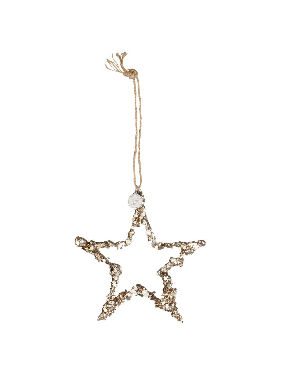 Baumanhänger Flora Star, Goldfarben, 12 x 13 cm