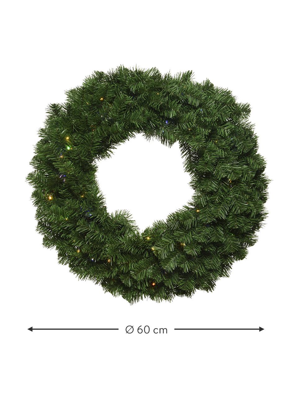 Couronne de Noël LED Imperial Ø 60 cm, Plastique, Vert, Ø 60 x haut. 8 cm