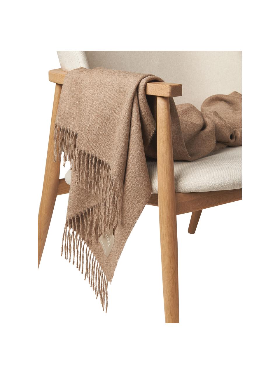 Lehký pléd z vlny mladých alpak Luxury, 100 % vlna z mladých alpak, Světle hnědá, Š 130 cm, D 200 cm