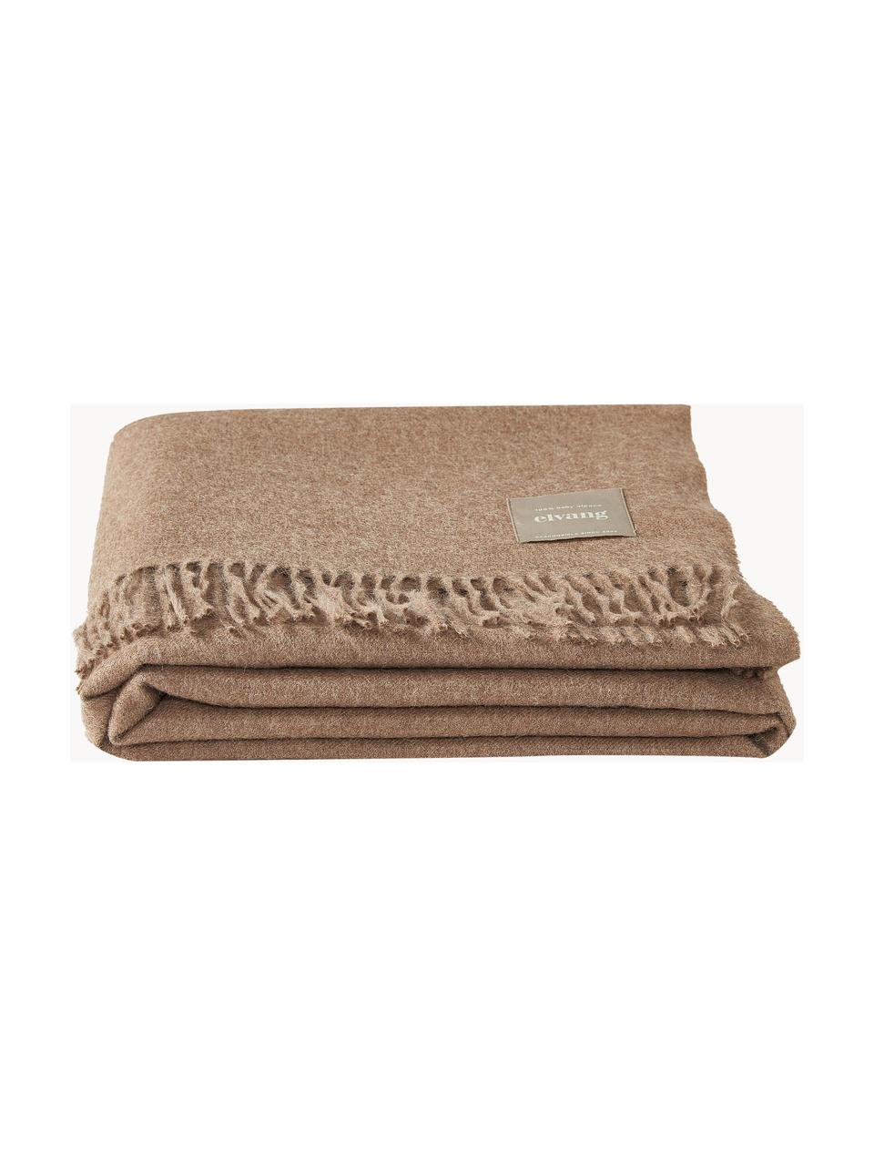 Manta de baby alpaca ligera Luxury, 100% lana de baby alpaca, Marrón claro, An 130 x L 200 cm