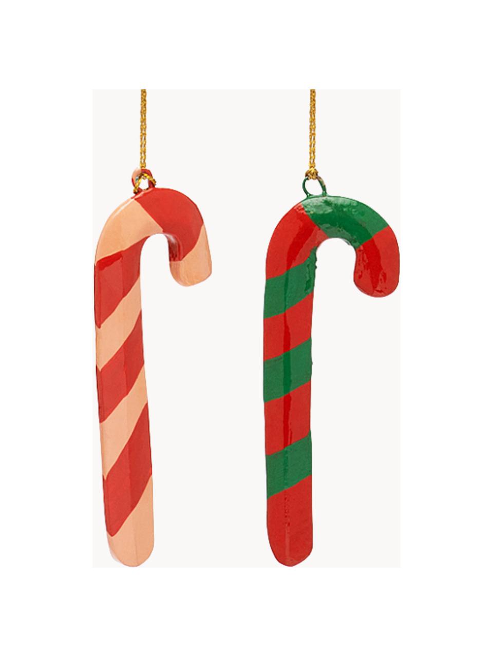 Baumanhänger Candy Cane, 2er-Set, Karton, Pappmaché

Dieses Produkt wird aus nachhaltig gewonnenem, FSC®-zertifiziertem Holz gefertigt., Rot, Dunkelgrün, Peach, B 4 x H 9 cm