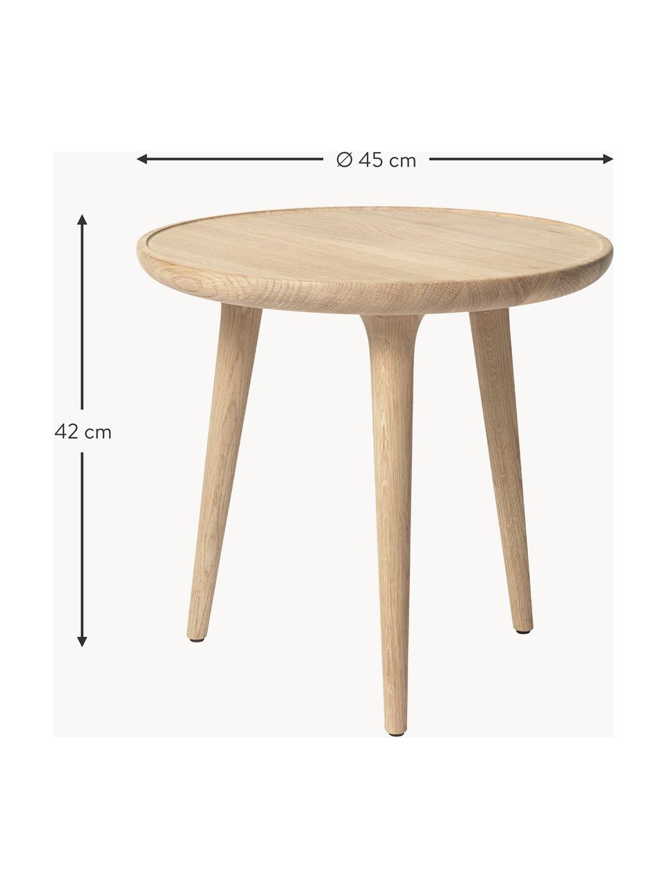 Mesa auxiliar redonda artesanal de madera de roble Accent, Madera de roble

Este producto está hecho de madera de origen sostenible y con certificación FSC®., Madera de roble, Ø 45 x Al 42 cm