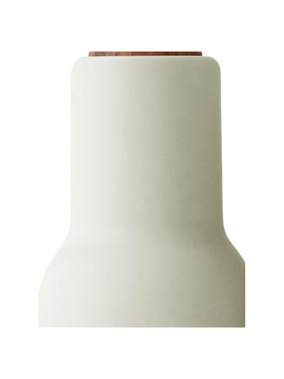 Sada designových mlýnků na sůl a pepř s víčkem z ořechového dřeva Bottle Grinder, 2 díly, Tmavě zelená, béžová, ořechové dřevo, Ø 8 cm, V 21 cm