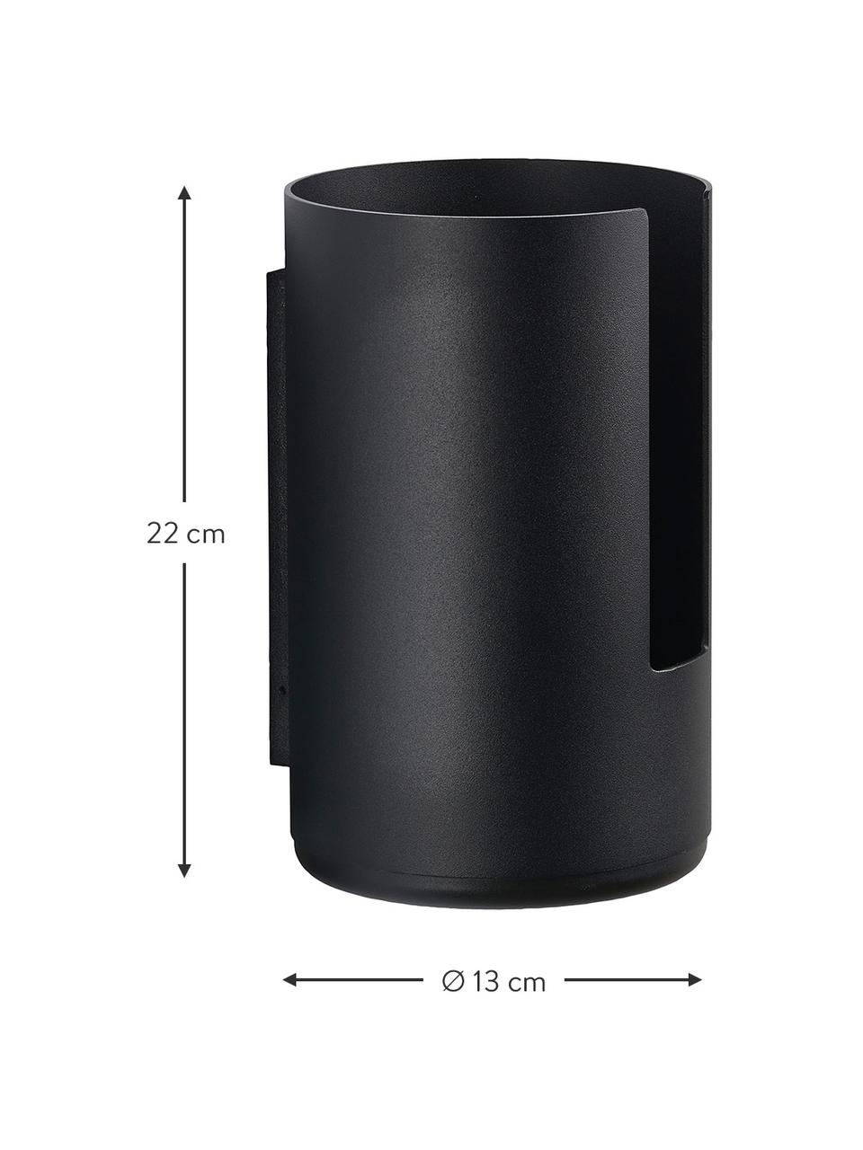 Toilettenpapierhalter Rim aus Metall zur Wandbefestigung, Aluminium, beschichtet, Schwarz, Ø 13 x H 22 cm