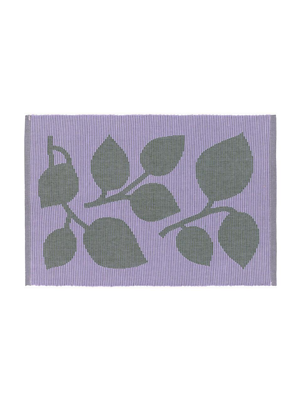 Placemats Natura, 6 stuks, 82% katoen, 18% polyester, GRS-gecertificeerd, Lavendel, olijfgroen, B 30 x L 43 cm