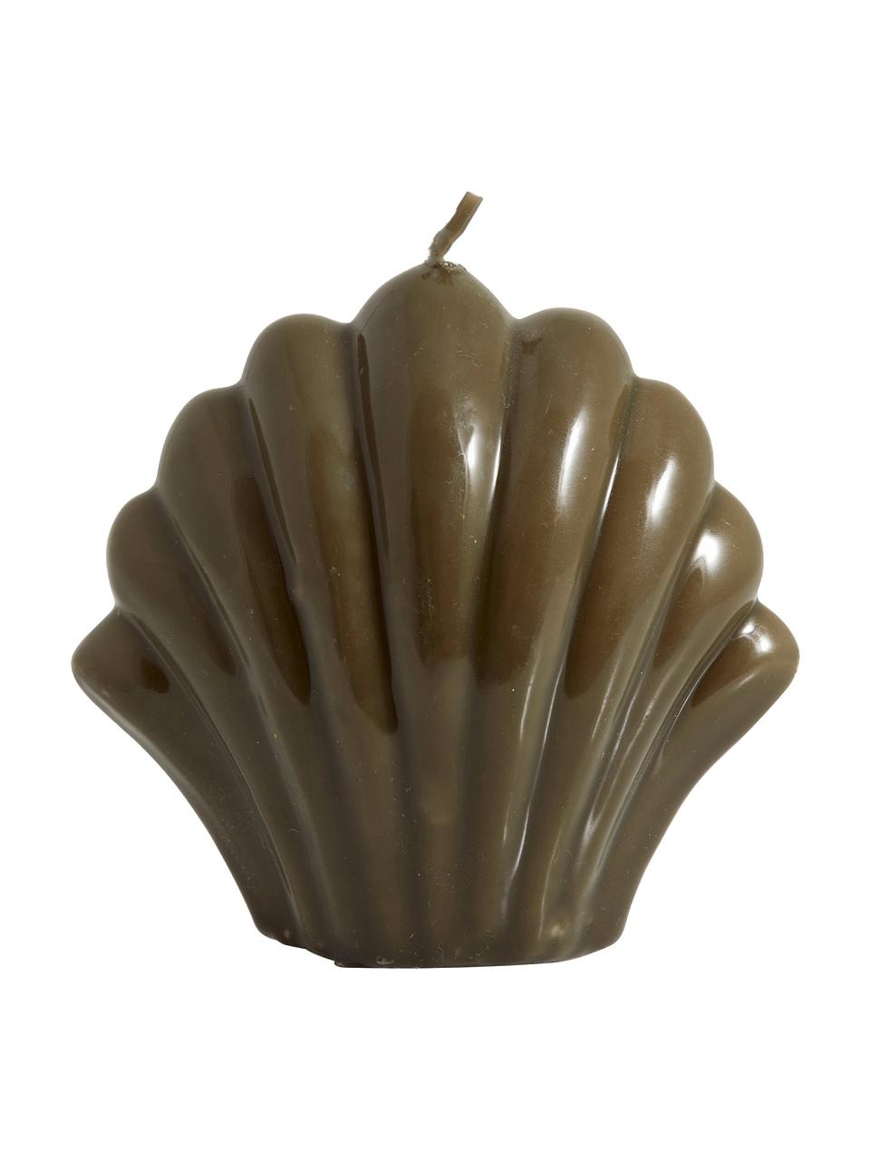 Deko-Kerze Ibo in Shell-Form, Paraffinwachs, Braun, B 13 x H 13 cm
