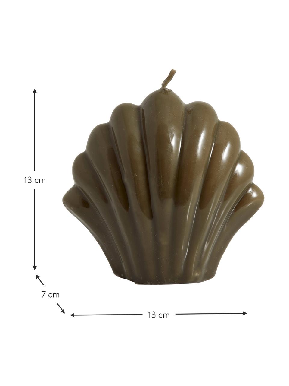 Deko-Kerze Ibo in Shell-Form, Paraffinwachs, Braun, B 13 x H 13 cm