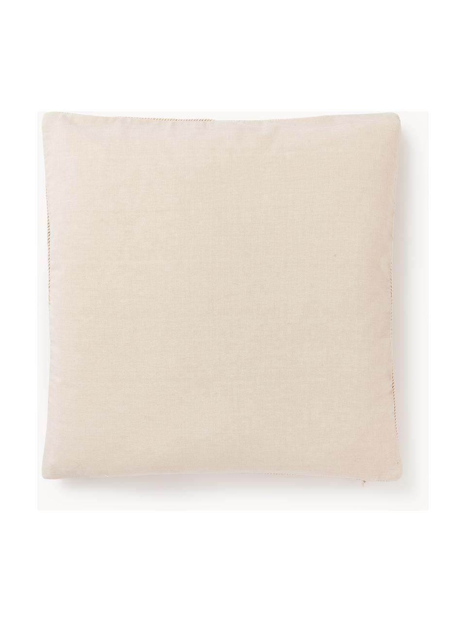 Copricuscino in cotone con motivo strutturato Rino, 100% cotone, Beige, Larg. 45 x Lung. 45 cm