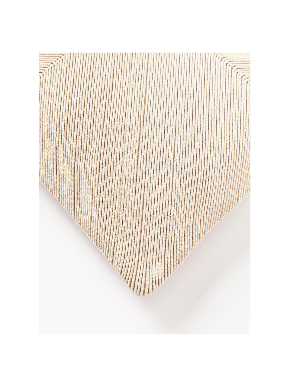 Copricuscino in cotone con motivo strutturato Rino, 100% cotone, Beige, Larg. 45 x Lung. 45 cm