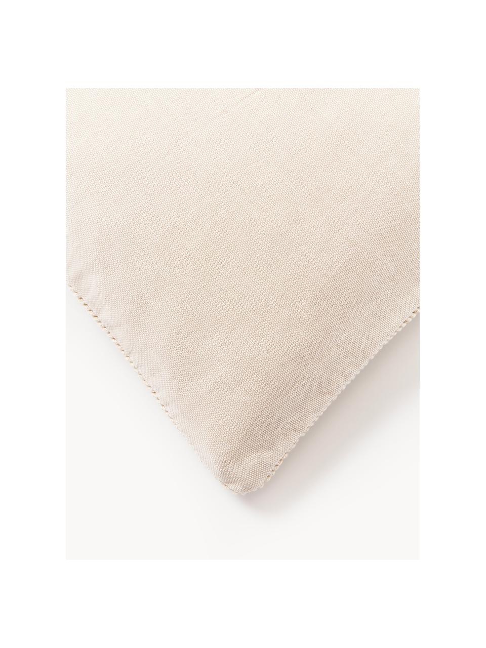 Housse de coussin en coton à motif texturé Rino, 100 % coton, Beige, larg. 45 x long. 45 cm