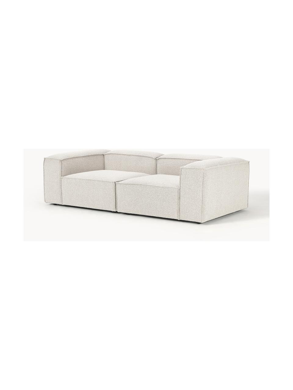 Modulares Sofa Lennon (3-Sitzer) aus Bouclé, Bezug: Bouclé (100 % Polyester) , Gestell: Massives Kiefernholz, Spe, Bouclé Off White, B 238 x T 119 cm