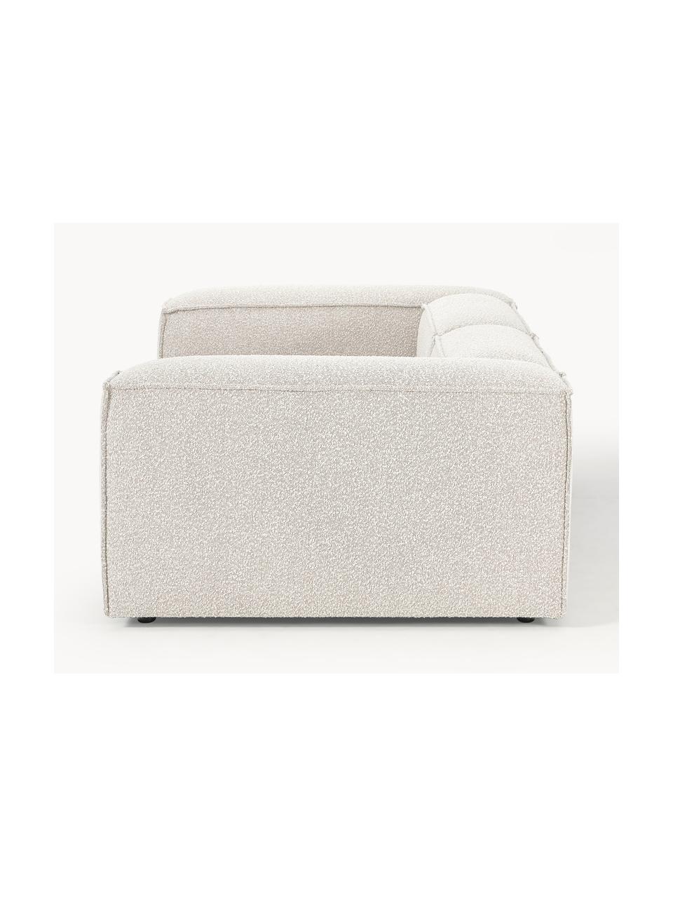 Modulares Sofa Lennon (3-Sitzer) aus Bouclé, Bezug: Bouclé (100 % Polyester) , Gestell: Massives Kiefernholz, Spe, Füße: Kunststoff Dieses Produkt, Bouclé Off White, B 238 x T 119 cm