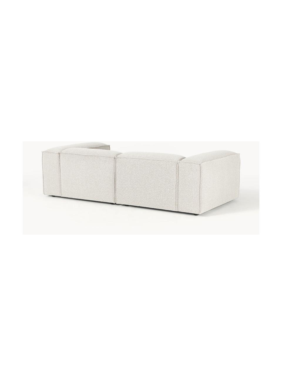 Modulares Sofa Lennon (3-Sitzer) aus Bouclé, Bezug: Bouclé (100 % Polyester) , Gestell: Massives Kiefernholz, Spe, Füße: Kunststoff Dieses Produkt, Bouclé Off White, B 238 x T 119 cm
