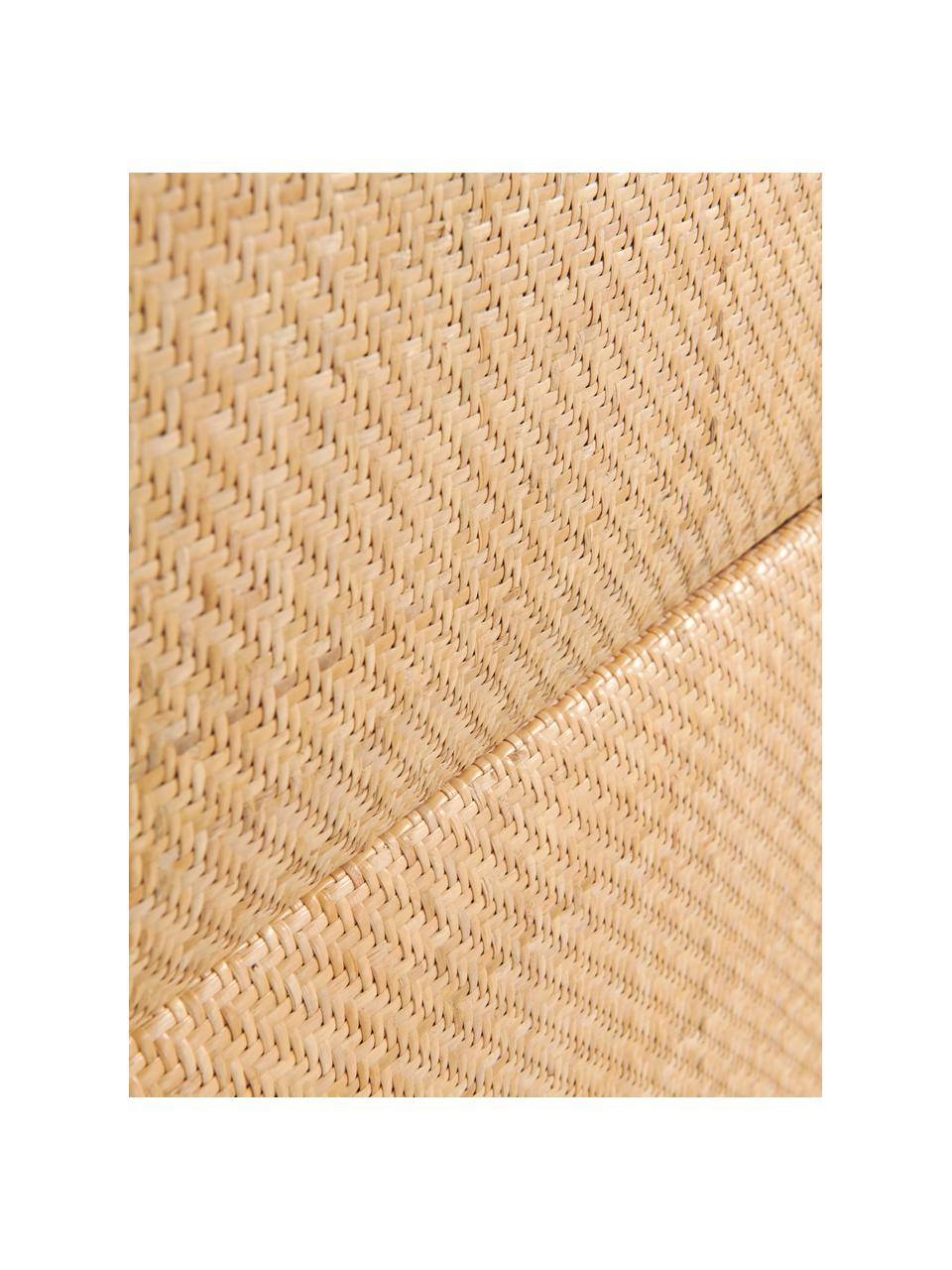 Rattan-Kopfteil Byrum, Eichenholz, Birkenholz, Rattan, Schichtholz, Rattan, Schwarz, B 165 x H 85 cm