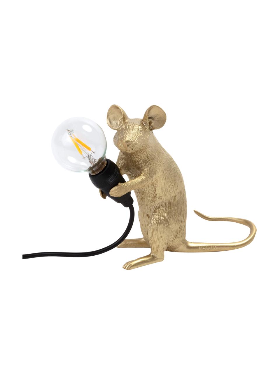 Petite lampe à poser design Mouse, Couleur dorée, larg. 13 x haut. 15 cm