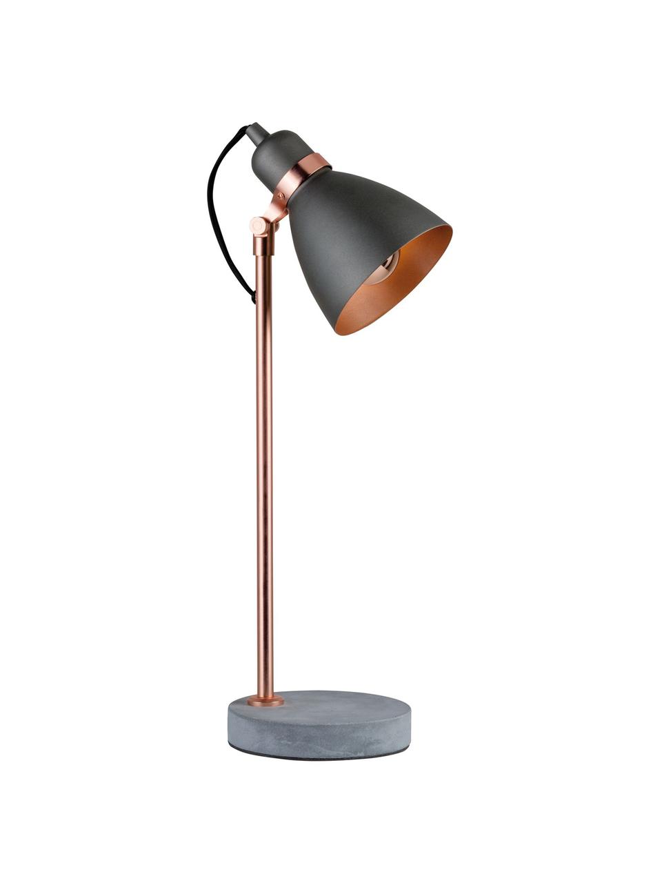 Grande lampe de bureau Orm, Couleur cuivrée, gris, Ø 15 x haut. 50 cm