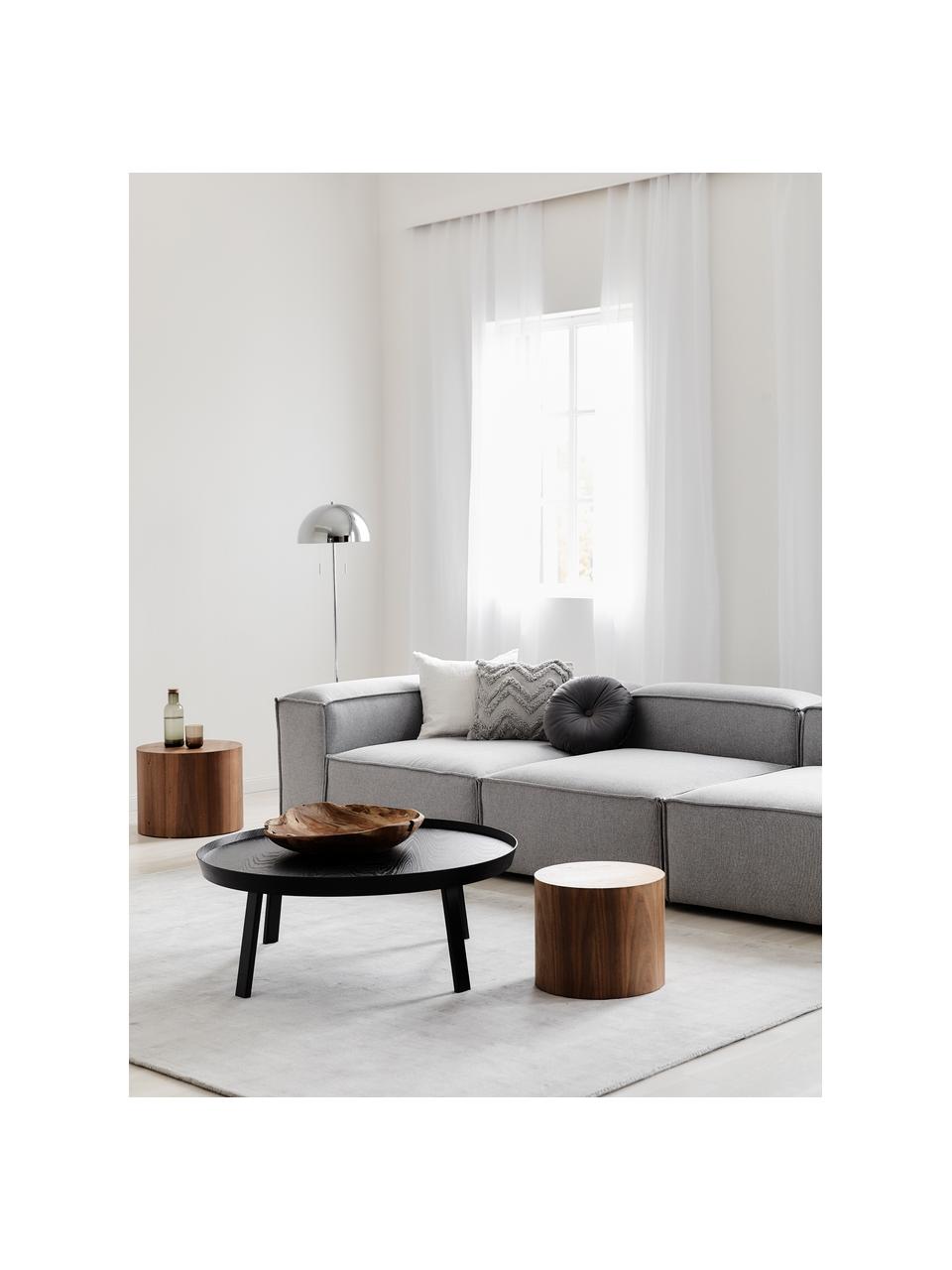 Sofa modułowa Lennon (4-osobowa), Tapicerka: poliester Dzięki tkaninie, Stelaż: lite drewno sosnowe z cer, Nogi: tworzywo sztuczne Materia, Jasnoszara tkanina, S 327 x G 119 cm