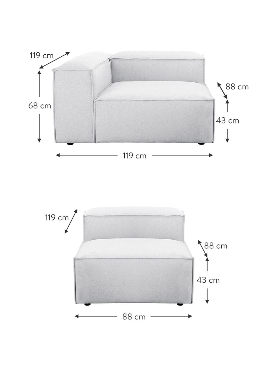 Canapé 4 places modulaire gris clair Lennon, Tissu gris clair, larg. 327 x prof. 119 cm