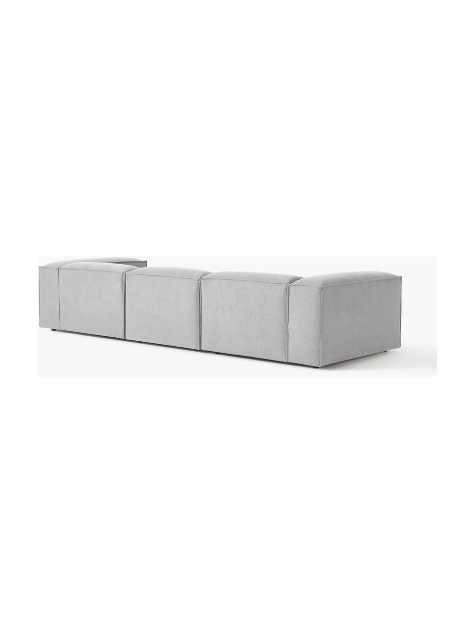 Modulares Sofa Lennon (4-Sitzer), Bezug: 100 % Polyester Der strap, Gestell: Massives Kiefernholz, Spe, Webstoff Grau, B 327 x T 119 cm