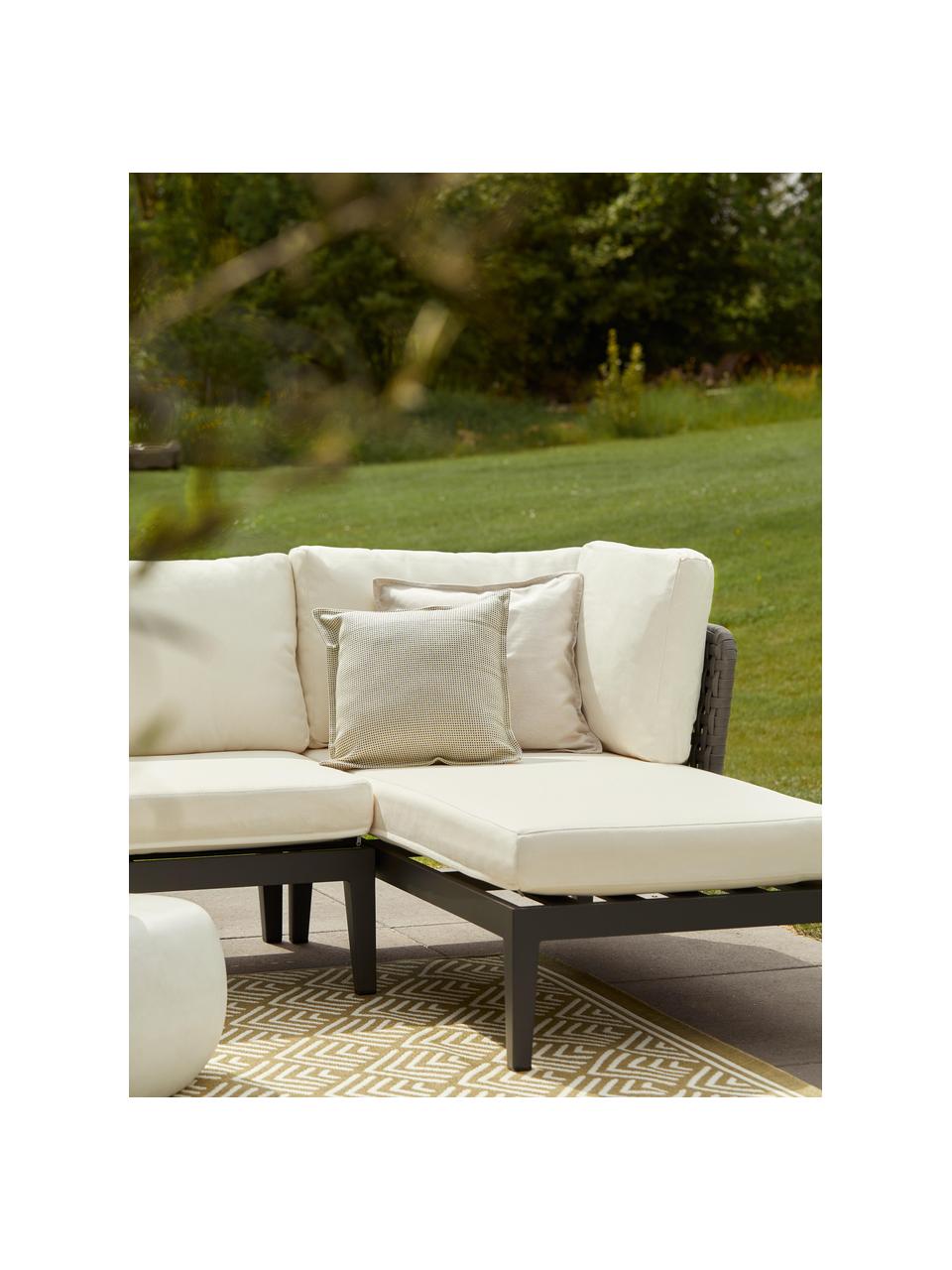 Tuin lounge hoekbank Caline, Bekleding: 100% polyester Met 20.000, Frame: aluminium, Off White, antraciet, B 149 x D 77 cm, hoekdeel rechts