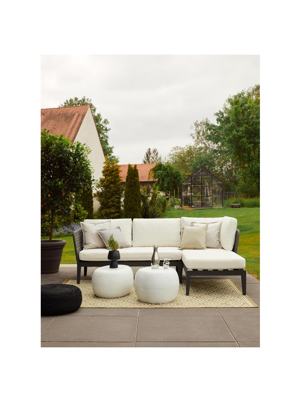 Garten-Lounge-Ecksofa Caline, Bezug: 100 % Polyester Der hochw, Gestell: Aluminium, Off White, Anthrazit, B 149 x T 77 cm, Eckteil rechts