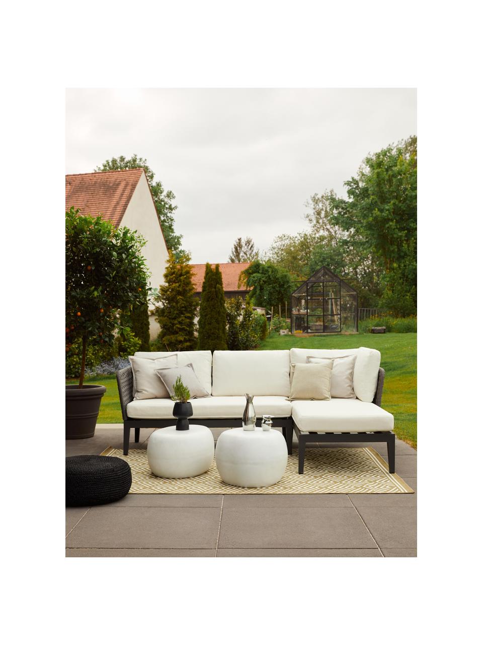 Tuin lounge hoekbank Caline, Bekleding: 100% polyester Met 20.000, Frame: aluminium, Off White, antraciet, B 149 x D 77 cm, hoekdeel rechts