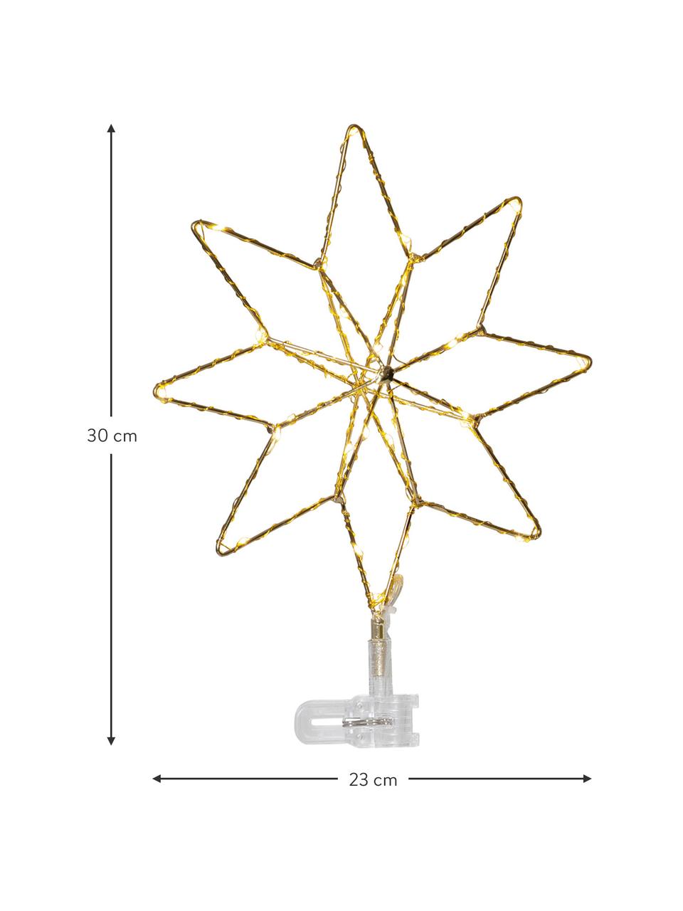 LED-piek Topsy H 30 cm, batterij-aangedreven, Goudkleurig, B 23 x H 30 cm