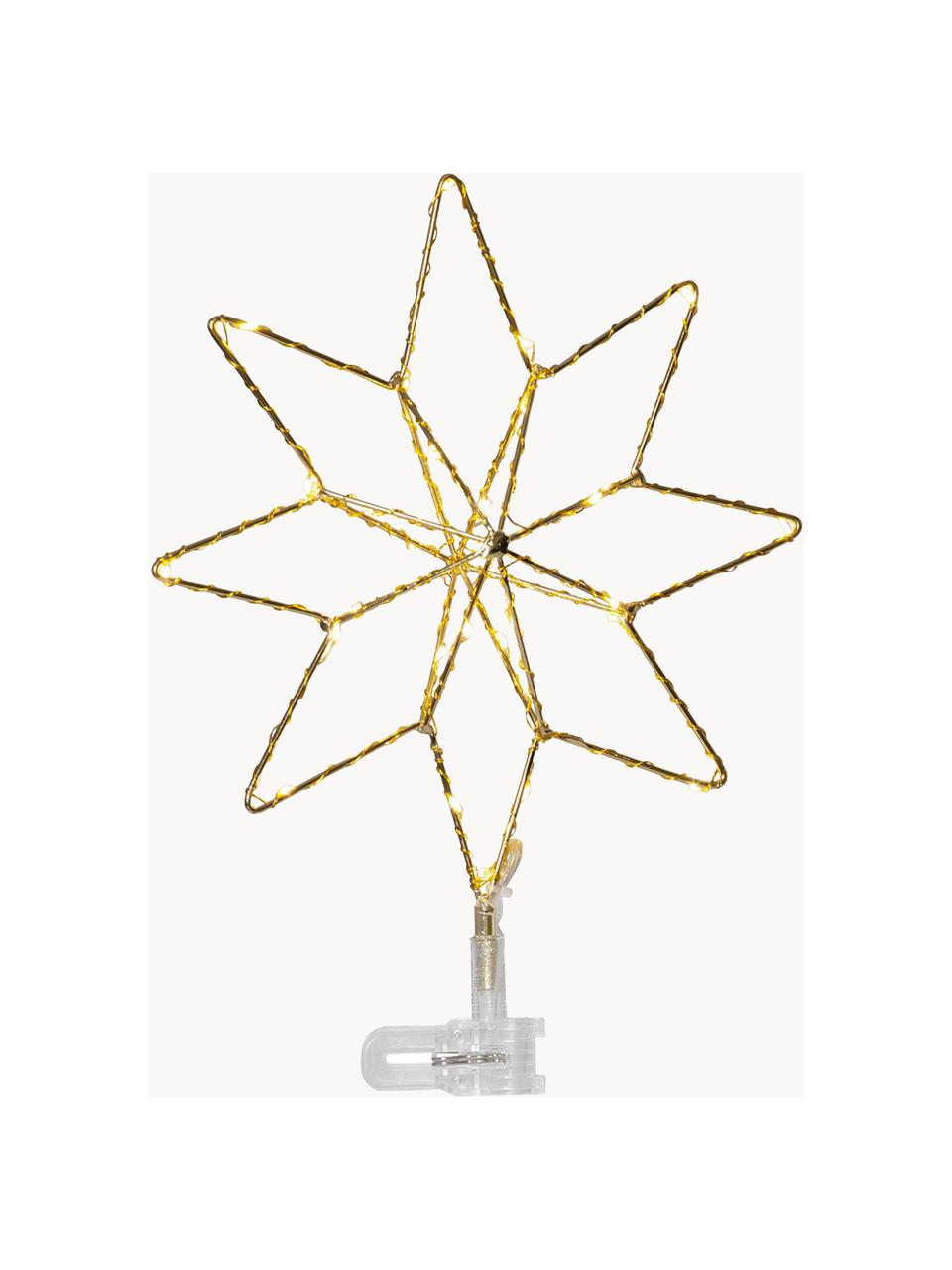 Estrella Árbol de Navidad LED Topsy, a pilas, Cable: plástico, Dorado, An 23 x Al 30 cm