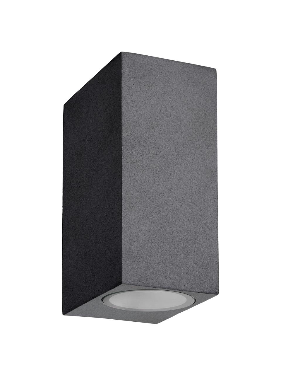 ZORA-LED - rectangular Wall spotlight Outdoor Black double, Aluminum, Black, H 15 cm
