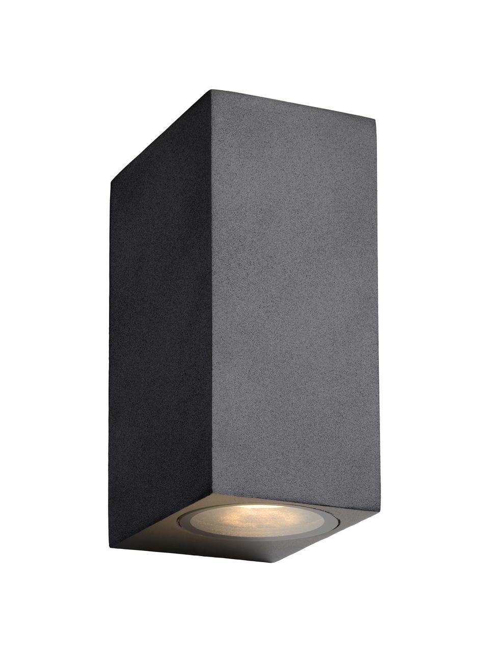 ZORA-LED - rectangular Wall spotlight Outdoor Black double, Aluminum, Black, H 15 cm